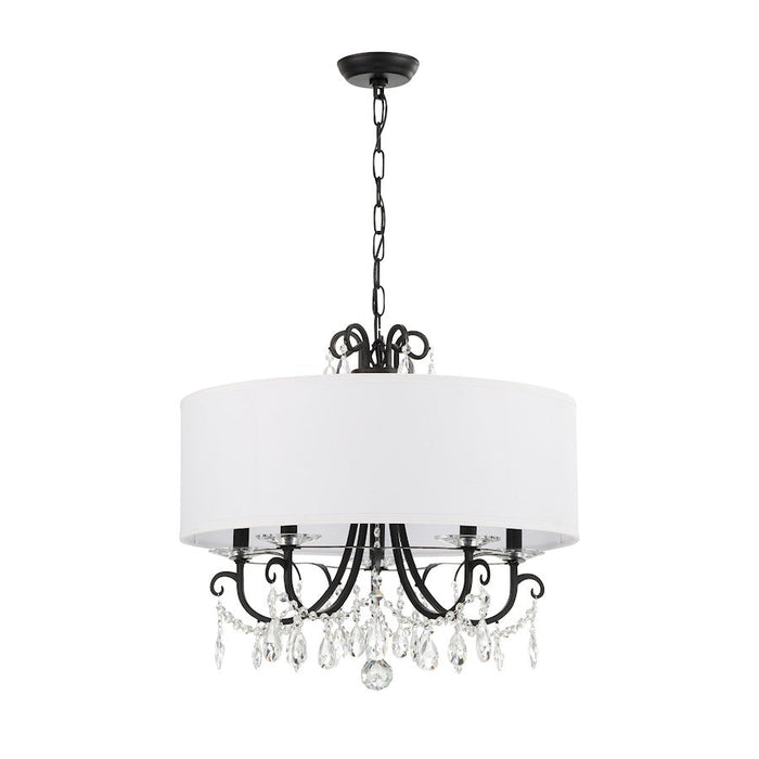 Crystorama Othello 5 Light Chandelier, Matte Black/White - 6625-MK-CL-MWP