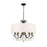 Crystorama Othello 5 Light Chandelier, Matte Black/White