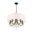 Crystorama Othello 5 Light Chandelier, Matte Black/White