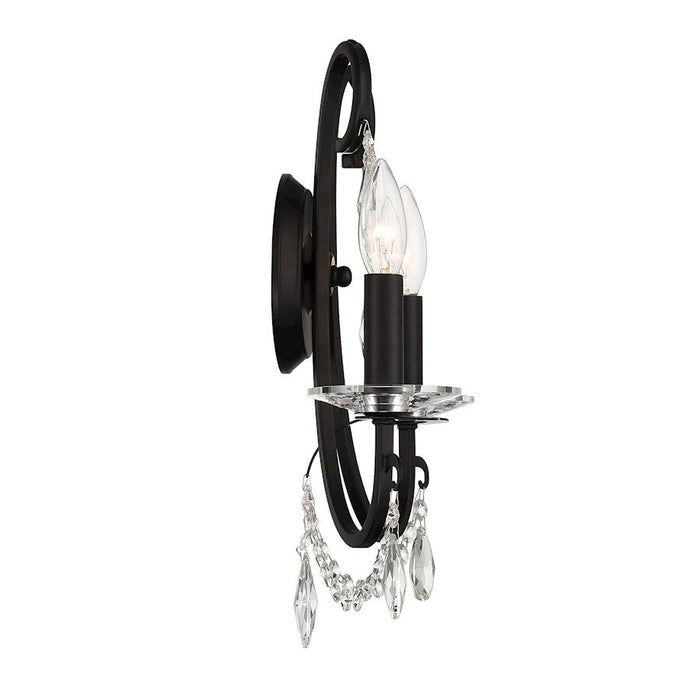 Crystorama Othello 2 Light Wall Mount, Matte Black