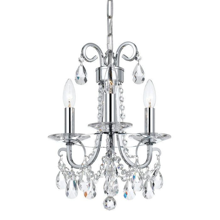 Crystorama Othello 3 Light Clear Crystal Mini Chandelier, Chrome - 6823-CH-CL-S