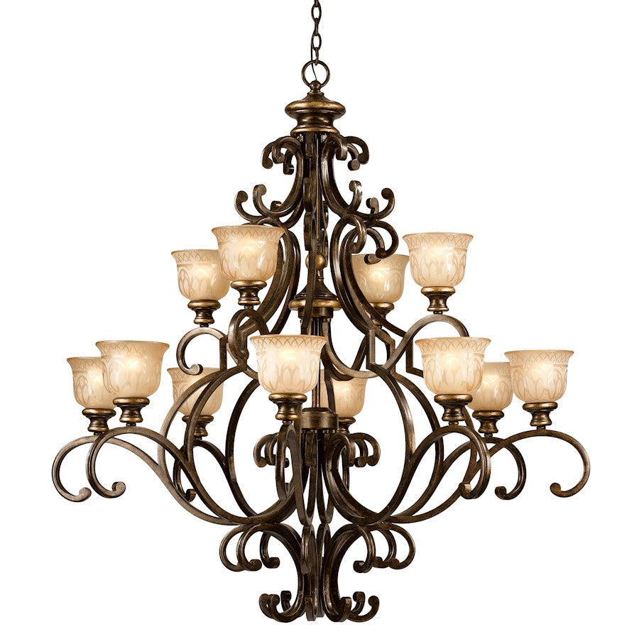 Crystorama Norwalk 12 Light Chandelier, Bronze Umber - 7412-BU