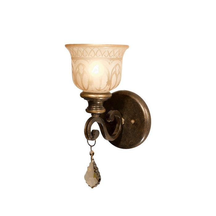 Crystorama Norwalk 1-LT GT Swarovski Strass Sconce, Bronze - 7501-BU-GT-S