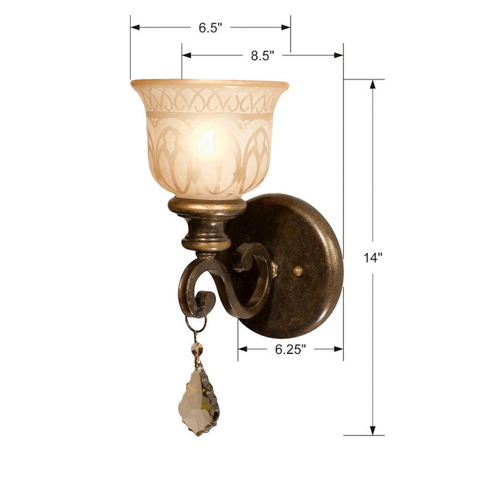 Crystorama Norwalk GT Swarovski Strass Sconce, Bronze