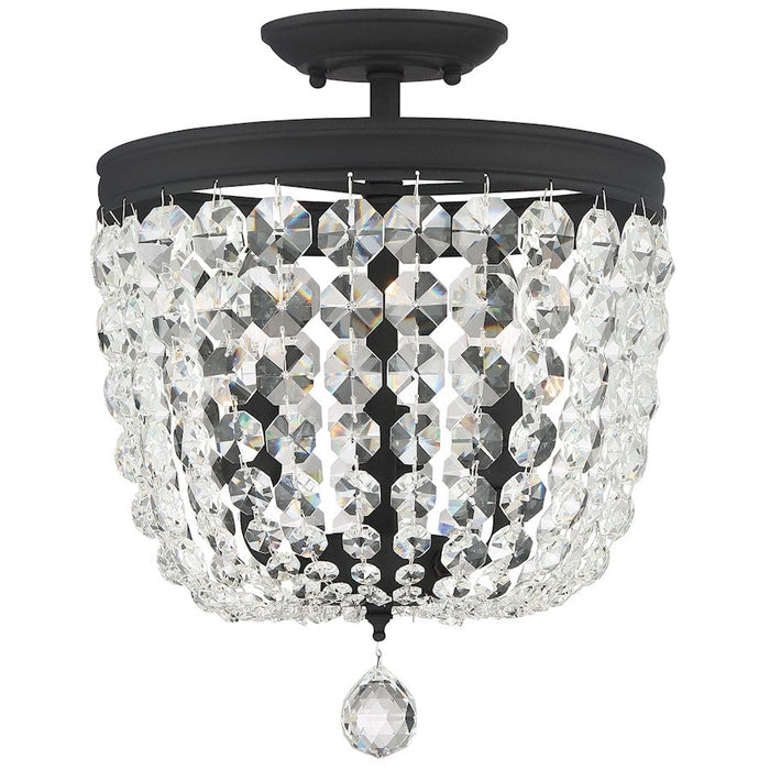 Crystorama Archer 3 Light Swarovski Ceiling Mount, Black Forged - 783-BF-CL-S