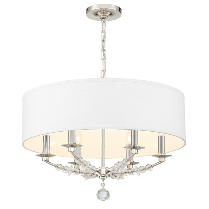 Crystorama Mirage 6 Light Chandelier, Polished Nickel