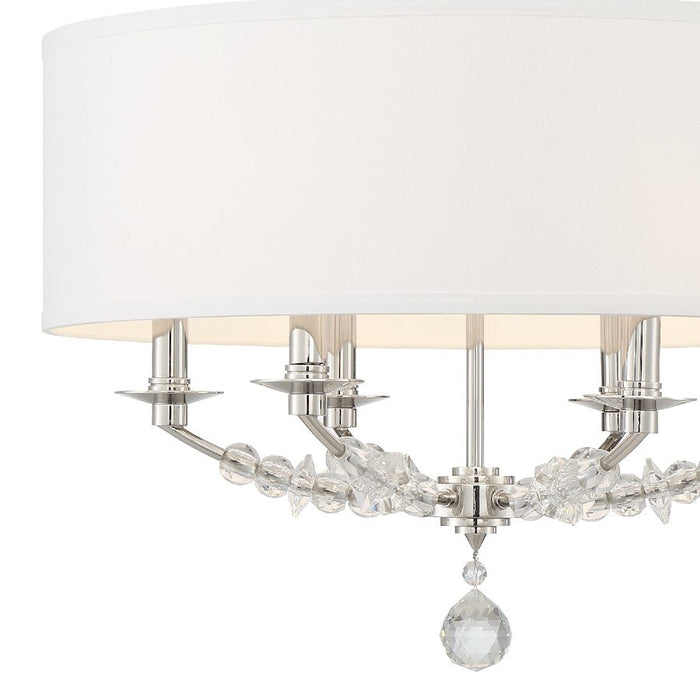 Crystorama Mirage 6 Light Chandelier, Polished Nickel