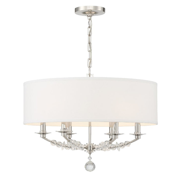 Crystorama Mirage 6 Light Chandelier, Polished Nickel