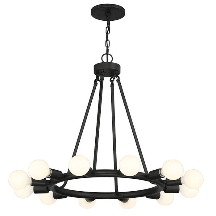 Crystorama Dakota 12 Light Chandelier, Black - 9045-BK