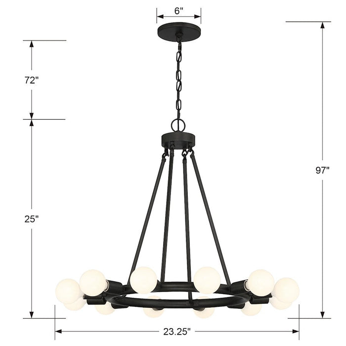 Crystorama Dakota Chandelier, Black