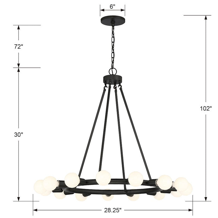 Crystorama Dakota Chandelier, Black