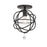 Crystorama Solaris 1 Light Semi Flush Mount, Black - 9220-BK-CEILING