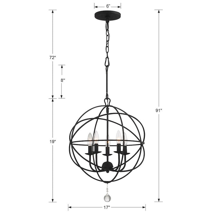 Crystorama Solaris Chandelier, Black