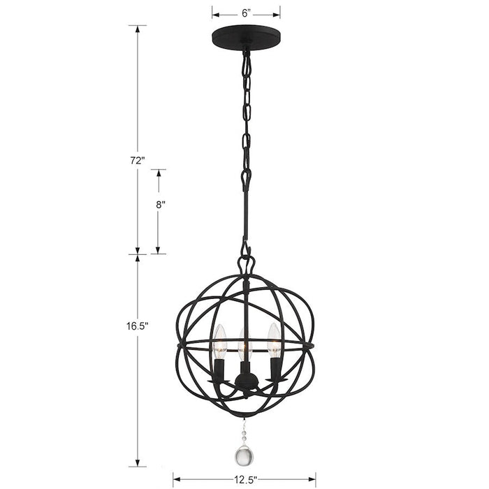 Crystorama Solaris Chandelier, Black