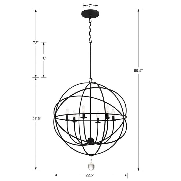 Crystorama Solaris Chandelier, Black