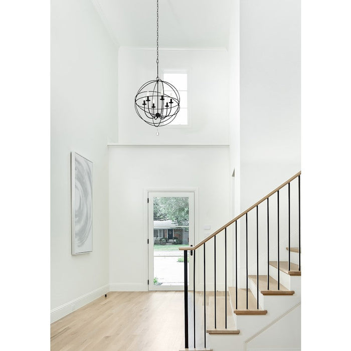 Crystorama Solaris 6 Light Chandelier, Black9228-Bk