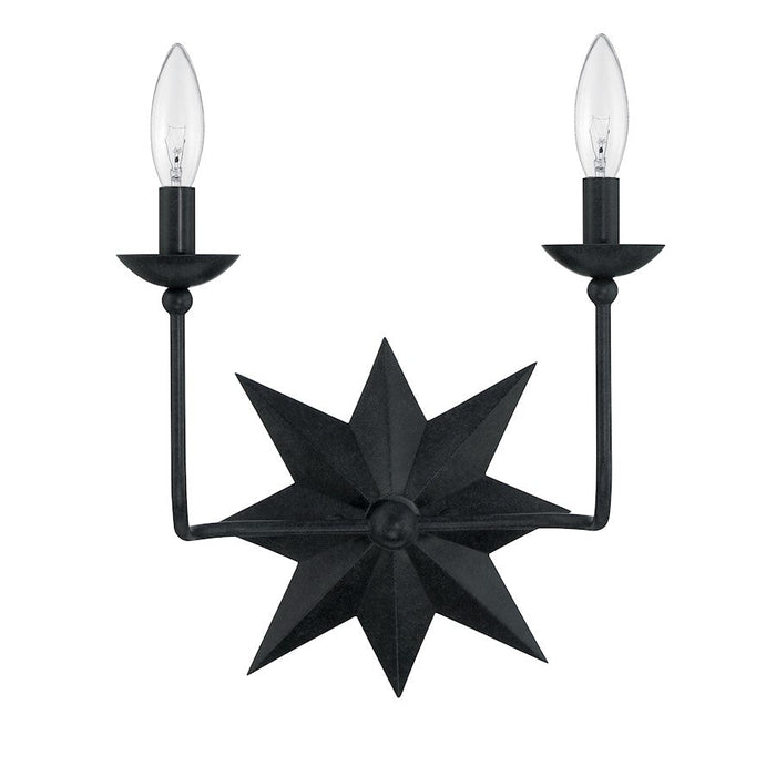 Crystorama Astro 2 Light Wall Mount, Black - 9232-BK