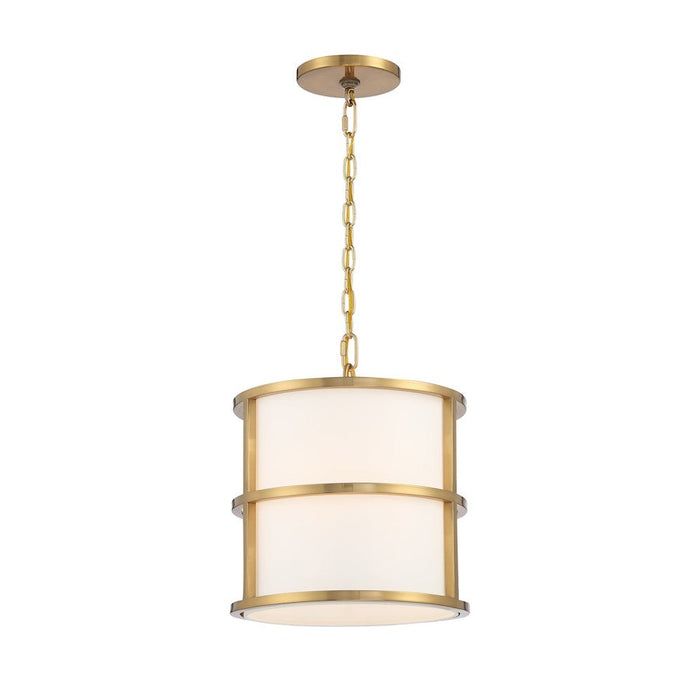 Crystorama Hulton 3 Light Pendant, Luxe Gold/White - 9593-LG