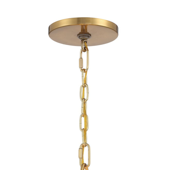 Crystorama Hulton 3 Light Pendant, Luxe Gold/White