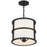 Crystorama Hulton 3 Light Pendant, Matte Black