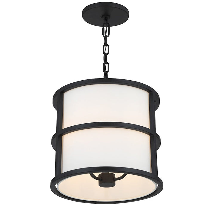 Crystorama Hulton 3 Light Pendant, Matte Black