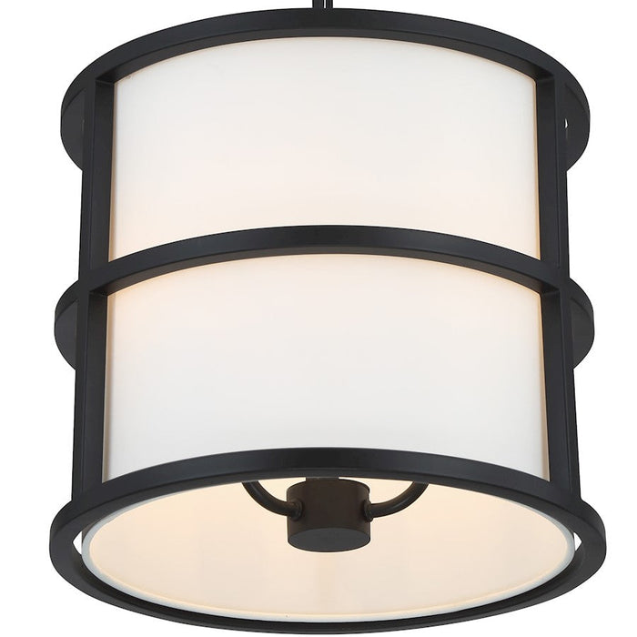 Crystorama Hulton 3 Light Pendant, Matte Black