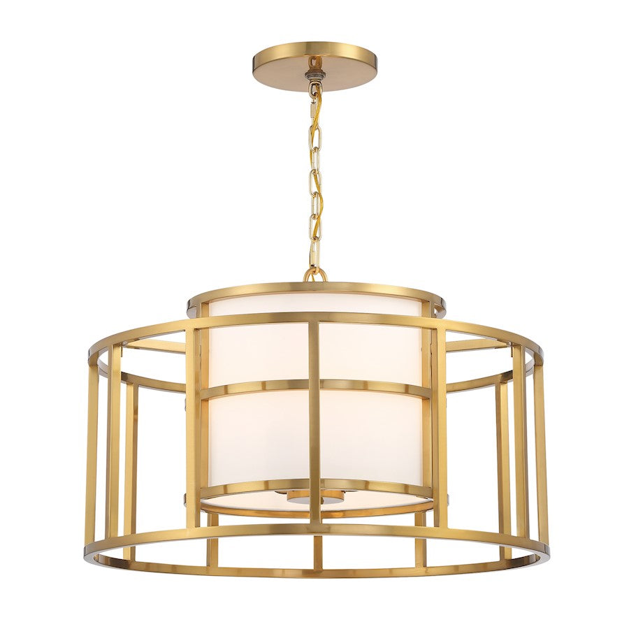 Crystorama Hulton 5 Light Chandelier, Luxe Gold/White - 9595-LG