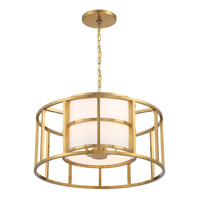 Crystorama Hulton Chandelier, Luxe Gold/White