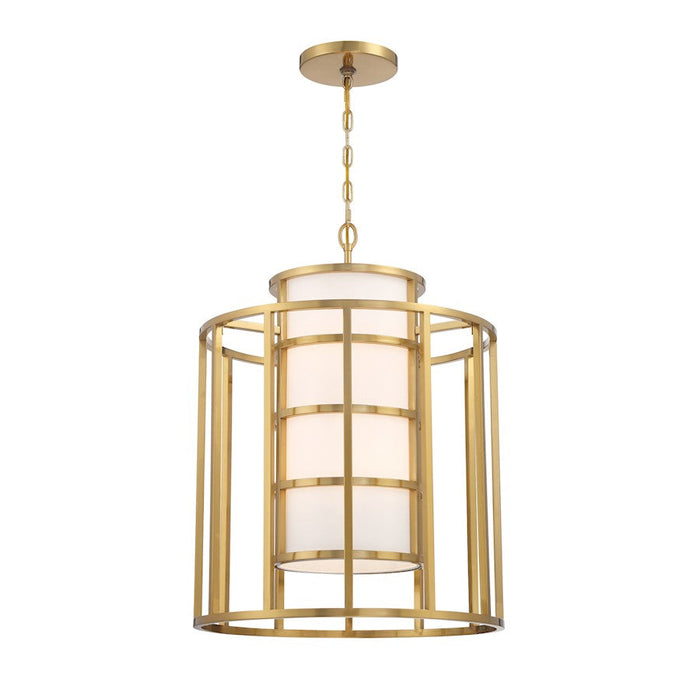 Crystorama Hulton 6 Light Chandelier, Luxe Gold/White - 9597-LG