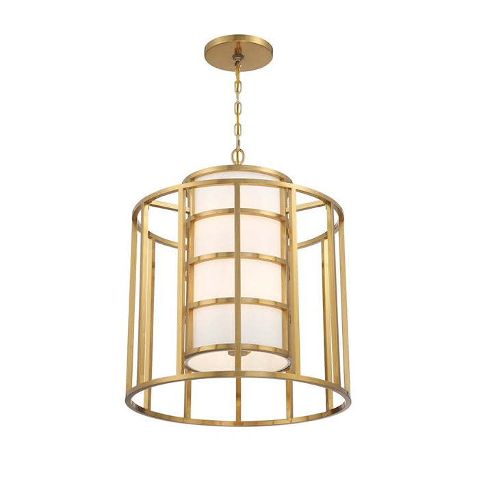 Crystorama Hulton Chandelier, Luxe Gold/White