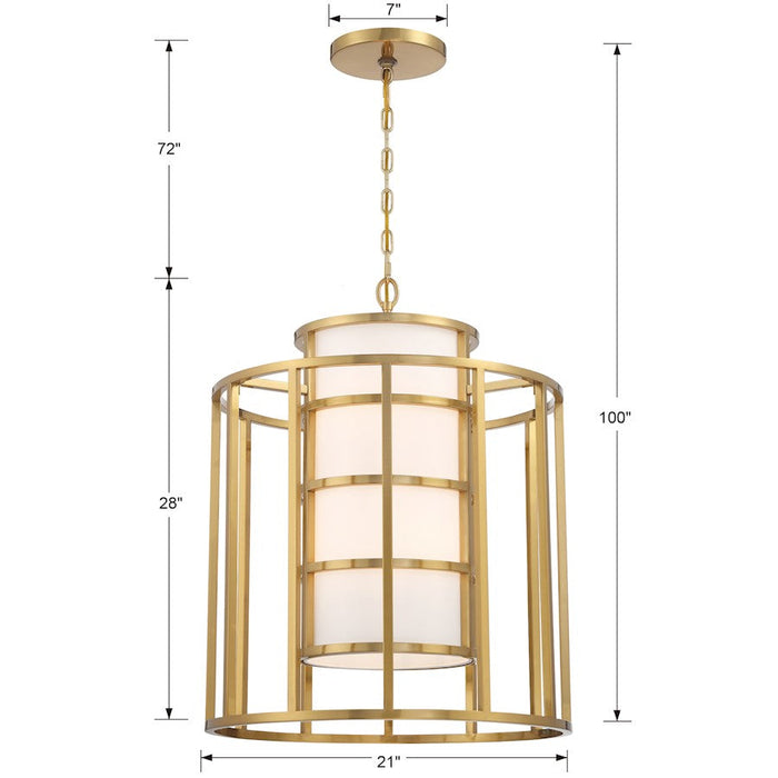 Crystorama Hulton Chandelier, Luxe Gold/White