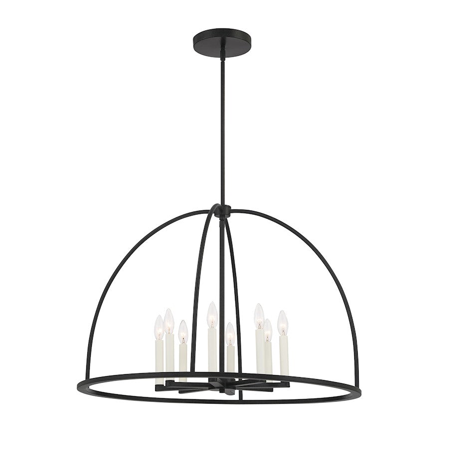 Crystorama Abbott 8 Light Chandelier, Black - ABB-3008-BK