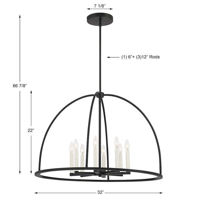 Crystorama Abbott 8 Light Chandelier