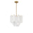 Crystorama Addis 4 Light Chandelier, Brass/Tronchi Glass White - ADD-300-AG-WH