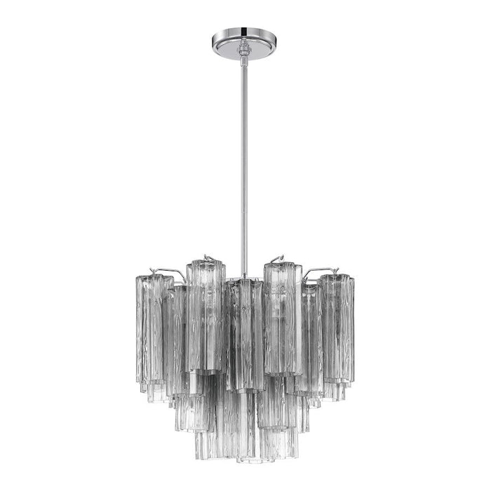 Crystorama Addis 4 Light Chandelier, Chrome/Tronchi Glass Smoke - ADD-300-CH-SM