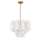 Crystorama Addis 6 Light Chandelier, Brass/Tronchi Glass White - ADD-306-AG-WH