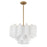 Crystorama Addis 9 Light Chandelier, Brass/Tronchi Glass White - ADD-308-AG-WH