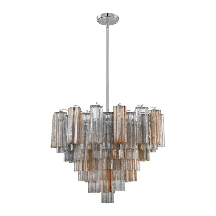 Crystorama Addis 12 Lt Chandelier, Chrome/Tronchi Glass Autumn - ADD-312-CH-AU