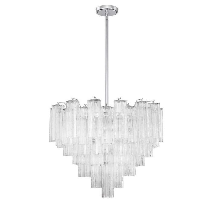 Crystorama Addis 12 Light Chandelier, Chrome/Tronchi Glass Clear - ADD-312-CH-CL