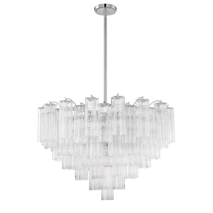 Crystorama Addis 16 Light Chandelier, Chrome/Tronchi Glass Clear - ADD-316-CH-CL