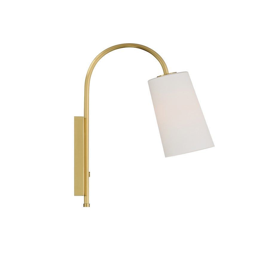 Crystorama Alexa 1 Light Wall Sconce, Aged Brass/White - ALX-4501-AG