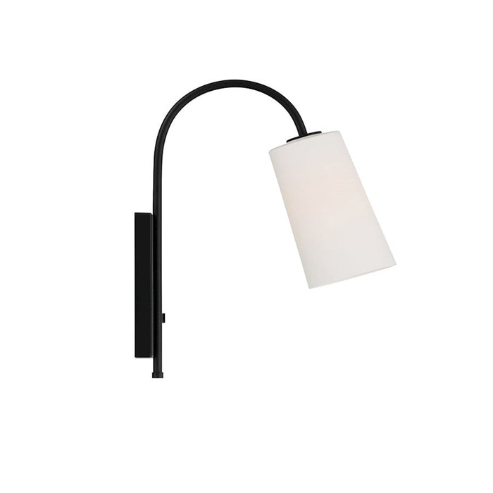 Crystorama Alexa 1 Light Wall Sconce, Matte Black/White - ALX-4501-MK