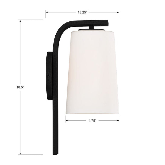 Crystorama Alexa 1 Light Wall Sconce, White