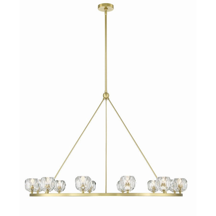 Crystorama Aragon 12 Light Chandelier, Soft Brass/Clear - ARA-10266-SB