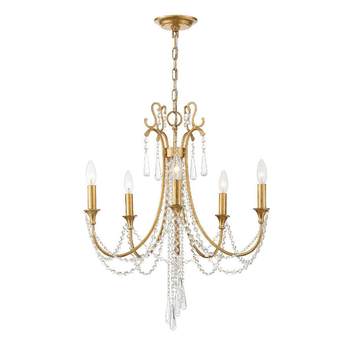 Crystorama Arcadia Chandelier, Antique Gold