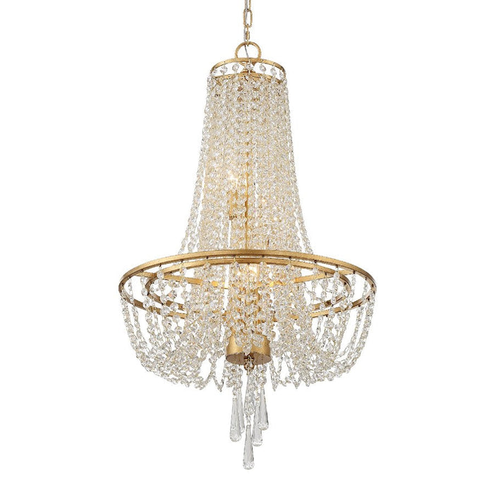 Crystorama Arcadia 4 Light Chandelier, Antique Gold - ARC-1907-GA-CL-MWP