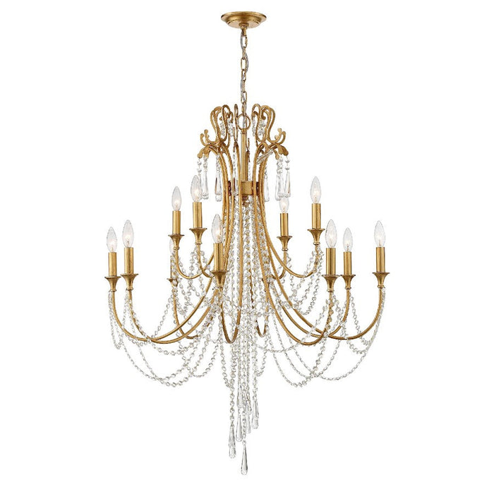 Crystorama Arcadia Chandelier, Antique Gold