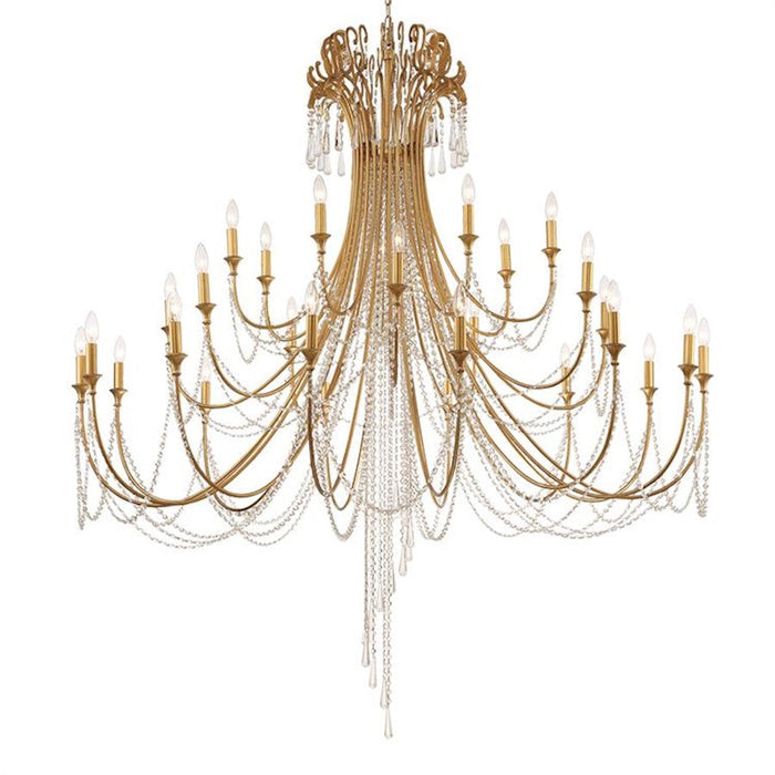 Crystorama Arcadia 28 Light Chandelier, Antique Gold - ARC-1929-GA-CL-MWP