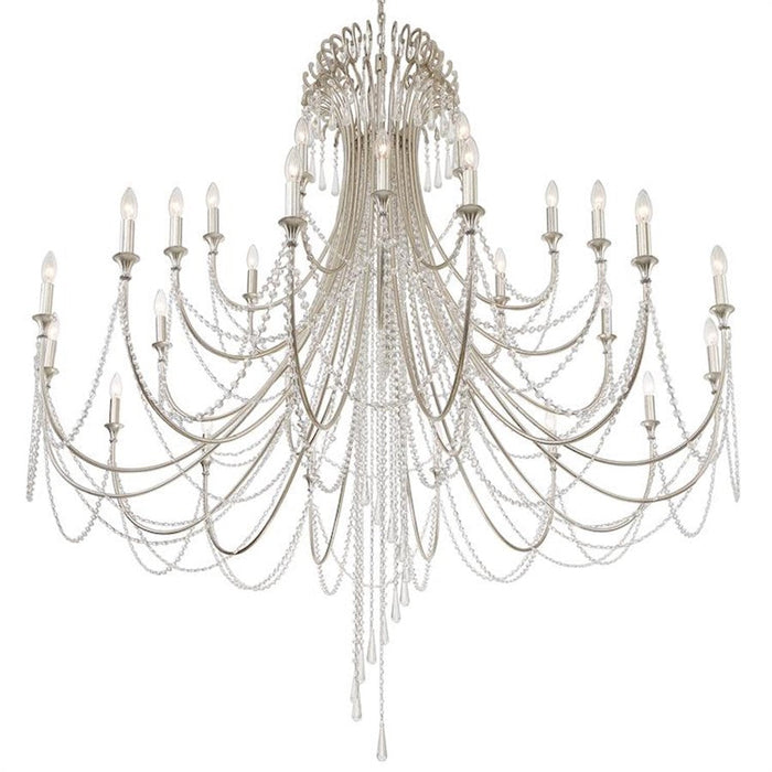 Crystorama Arcadia 28 Light Chandelier, Antique Silver - ARC-1929-SA-CL-MWP