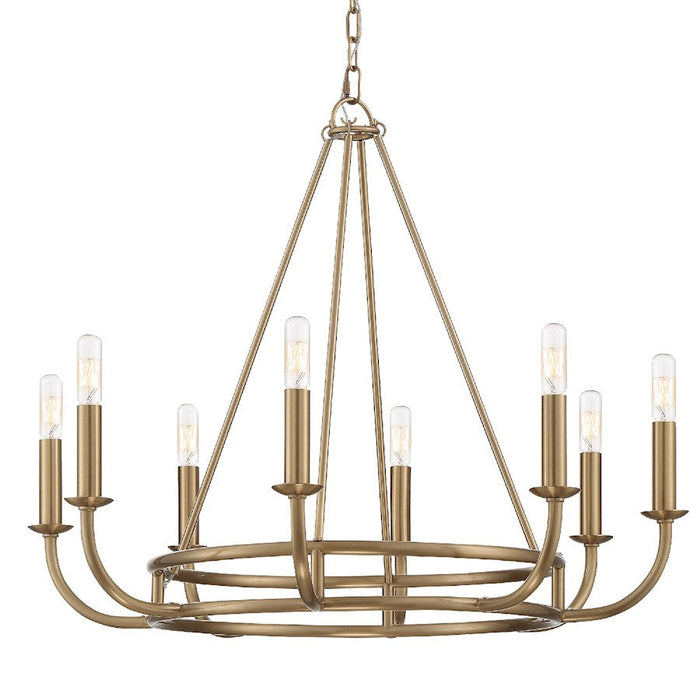 Crystorama Bailey 8 Light Chandelier, Aged Brass - BAI-A2108-AG